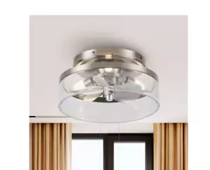 IHOMEadore 12,6 Zoll Innen Fleck Nickel Unterputz Käfig Deckenventilator mit Fernbedienung - Bild 1 von 4