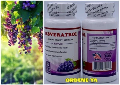 Resveratrol 500 mg x 60 Cápsulas Antioxidante Antiedad Foto 1 de 2