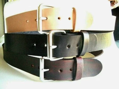 2"W HAND MADE HEAVY DUTY AMISH THICK LEATHER BELT TOOL.HOLSTER WORK MENS WOMEN   - Image 1 of 4