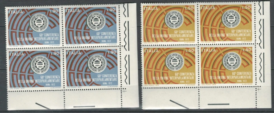 ЛОТ ИЗ 4 МАРОК ИТАЛИЯ ЕВРОПА 60-Е ГОДЫ ПАРЛАМЕНТСКАЯ КОНФЕРЕНЦИЯ КАК НОВЫЕ БЕЗ НАКЛЕЕК И СЛЕДОВ (ИТАЛИЯ 412) - Изображение 1 из 1