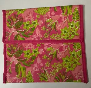 Borsa snack panino isolata Lilly Pulitzer rosa verde motivo floreale foglie - Foto 1 di 6