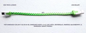 SHORT 8" Flat braided MICRO B USB DATA Charger Cable for galaxy s6+ edge s7 note - Picture 1 of 19