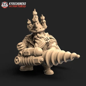Dwarf Miner Drill Lord, DnD RPG Fantasy Dwarf Lord Miniature, Kyoushuneko - Picture 1 of 1