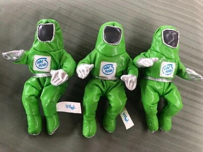 Rare INTEL INSIDE MMX PENTIUM II Neon Green Astronaut Plush Bunny People Lot - Image 1 of 4