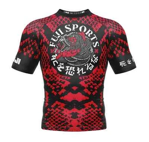 Fuji Oni vs Anaconda MMA BJJ Jiu Jitsu ShortSleeve SS Rashguard - Red/Black - Picture 1 of 5