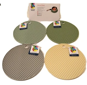 KITCHEN CRAFT COLOURWORKS 20CM SILICONE ROUND TRIVET SET OF 2 - Picture 1 of 6