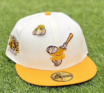 San Diego Padres Chrome/creme Yellow visor Fitted Hat Comes With Pin - Image 1 of 3