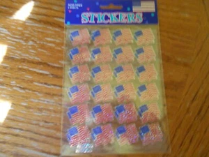 Amscan WAVING AMERICAN FLAG Patriotic Stickers - 3 Sheets - NIP - READ! - Picture 1 of 3