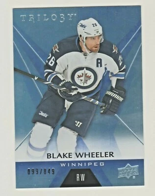 2016-17 UD TRILOGY BLUE RAINBOW FOIL #43 BLAKE WHEELER 99/849 Winnipeg Jets - Image 1 of 2