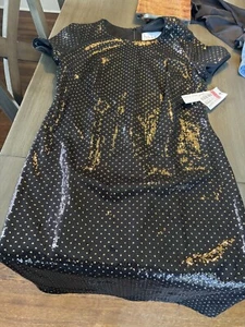 Nicole By Nicole Miller Sequin Dress LBD Cocktail Party Size 8 Black NWT - Picture 1 of 5