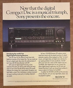 1989 Sony DSP Digital Signal Processing Receiver Stereo Equipment 80s Print Ad - Picture 1 of 1