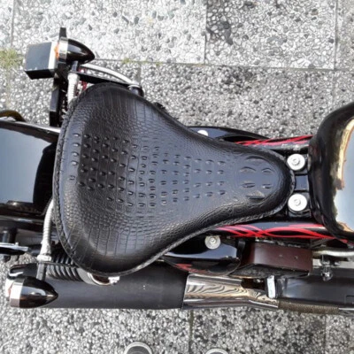 Alligator Motorcycle Solo Seat for Harley Sportster Dyna Fat Bob Chopper Bobber - Image 1 of 4