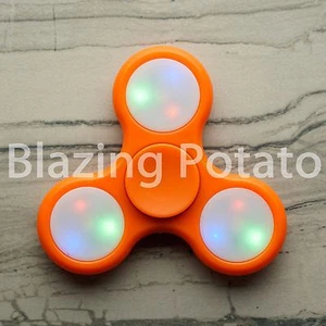 LED Fidget Hand Spinner Tri Spinners Figet Desk Toy Focus EDC ADHD ☆USA☆ ORANGE - Picture 1 of 5