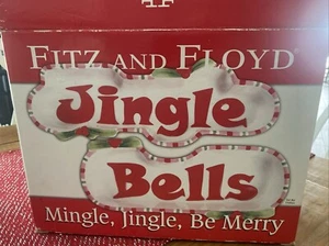 Fitz and Floyd Mingle Jingle Be Merry Tidbit Dish Set Party Tray Bowls Christmas - Picture 1 of 5