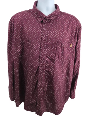 Camisas occidentales para hombre 3XL, búfalo, borgoña con botones manga enrollable algodón Foto 1 de 4