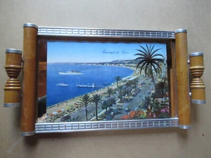 PLATEAU de SERVICE souvenir NICE COTE D'AZUR années 50 LA PROMENADE DES ANGLAIS - Picture 1 of 5
