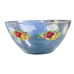 Tazón para servir frutas ensalada de vidrio transparente rosa Royal Albert Old Country 9 pulgadas - Imagen 1 de 12