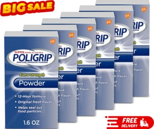 Super Poligrip Extra Strength Denture Adhesive Powder-1.6 Ounces-Pack of 6-Au - Picture 1 of 9