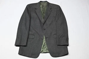 Vtg Austin Reed 42R Gray Herringbone Tweed USA Made 100% Wool Blazer Sport Coat - Picture 1 of 12