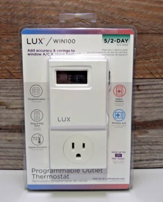 Lux Smart Temp Win 100 Series 5-2 Programmable Outlet Thermostat - Image 1 of 2