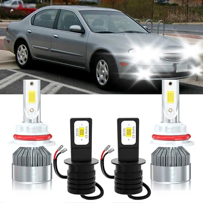 4PCS LED Headlight + Fog Light Bulbs Combo 6000K For Infiniti I30 1996-1999 - Image 1 of 4