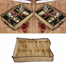 Home 12 Pairs Shoes Organizer Storage Holder Under Bed Closet Box Organizer