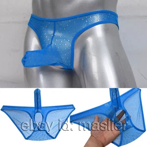 Sports Men's Penis Long Bulge Pouch Hot Balls Out Underwear Sheer Briefs Panties - Picture 1 of 8