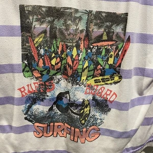 Camiseta de Colección One Step Up RuffBoards Surf a Rayas Talla Grande Blanca Púrpura - Imagen 1 de 5