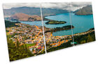 Lake Wakatipu New Zealand Framed CANVAS PRINT TREBLE Wall Art