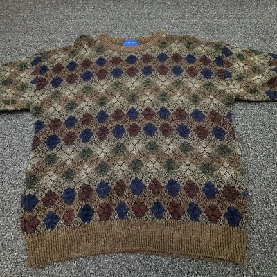 VTG Towncraft 3D Knit Textured Pullover Sweater Men’s Extra Large 90s Dad - Image 1 of 4