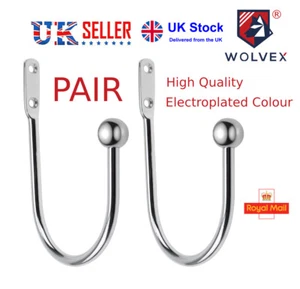 2 x Large Curtain Tie HOLD BACKS Modern Style High Quality Electroplated Colour - Picture 1 of 11