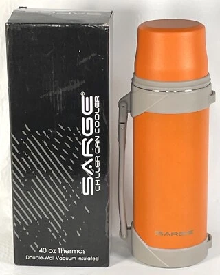 Botella de agua de acero inoxidable de 40 oz - Doble pared aislada al vacío - Naranja Foto 1 de 4