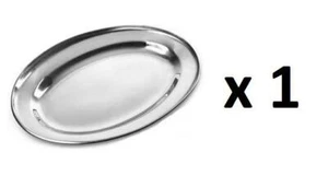 Stainless Steel Oval Tray 40cm Serving Plate Food Party Indian Catering Design - Picture 1 of 2