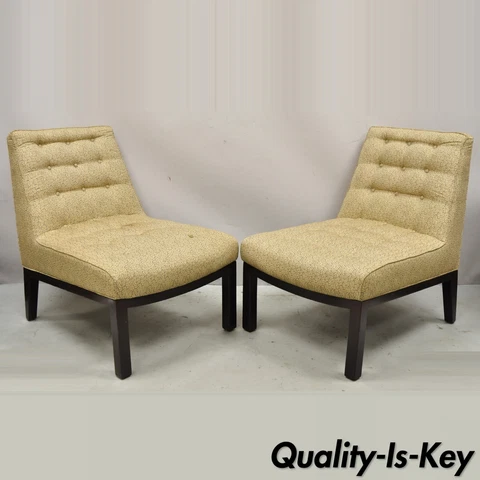 Edward Wormley for Dunbar Wood Frame Slipper Lounge Chairs - a Pair Cover
