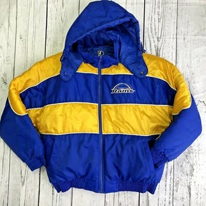 VTG 90's Mens St. Louis Rams Pro Player Reversible Puffer Coat Zipper SZ L 1615 - Bild 1 von 9