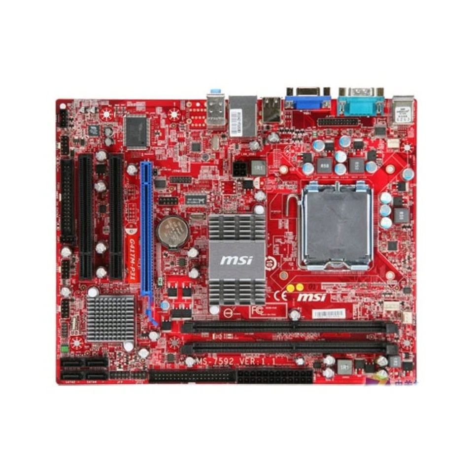 MSI G41TM-P31 Motherboard Intel G41 DDR2 LGA 775 Micro ATX w/ IO Shield - Image 1 of 1