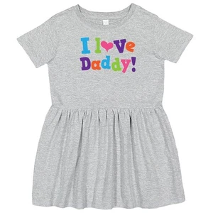 Inktastic I Love Daddy Girls Toddler Dress Dad Kids Cute Girl Babys 1st Fathers - Picture 1 of 8