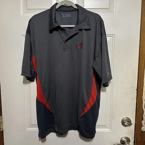 MLB Genuine Merchandise Men’s XL Atlanta Braves Polo Shirt True Fan Gray - Picture 1 of 5