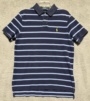 Polo Ralph Lauren Talla Juvenil Grande 14-16 Adulto M Rayas Azules Preppy Academia Foto 1 de 4
