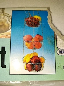Nuovo! Cestino da appendere a tre livelli in argento per cucina - Foto 1 di 3