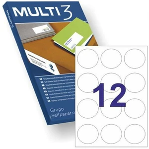 Etiquettes pour Imprimante MULTI 3 Blanc 100 Volets ø 60 mm Circulaire - Afbeelding 1 van 1