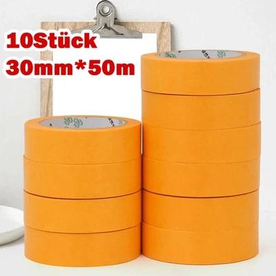 10x Goldband // 30mm x 50m // Soft Tape Abdeckband Washi Tape // Markenqualität - Bild 1 von 4