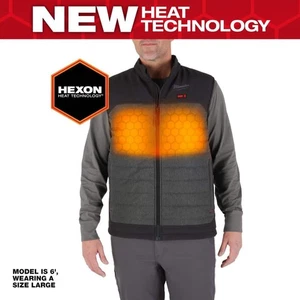 Men's 2 X-Large M12 12-Volt Lithium-Ion Cordless Axis Gray Heated Quilted Vest - Picture 1 of 1