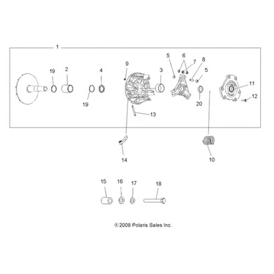 Polaris One Way Clutch Assembly, for Specific ATV Models, Genuine OEM - 1322809 - Image 1 of 3