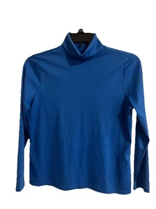 L.L. Bean Supima Algodón Azul Cuello Alto Talla Mediana Pequeña Usado en Excelente Condición. b4 - Imagen 1 de 5