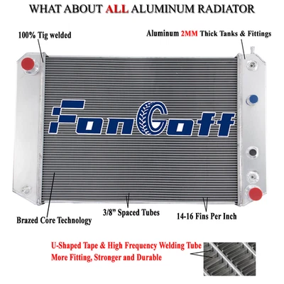 ALUMINUM 3-ROW RADIATOR Fit Chevy C60 C70 Kodiak GMC C6000 Topkick 6.0/6.6L US - Image 1 of 4