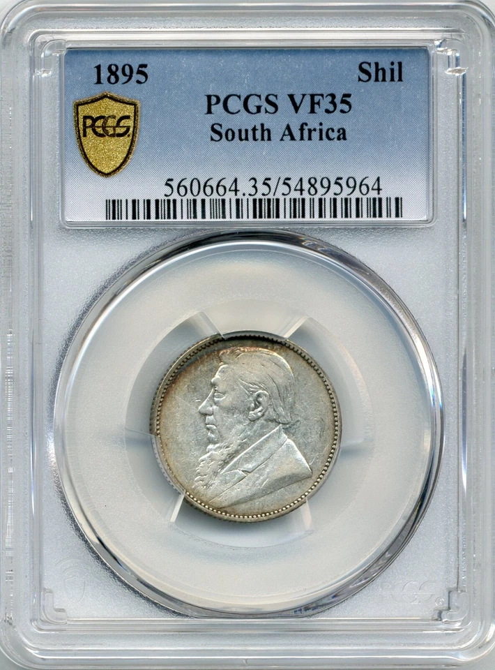 1895 South Africa Shilling - Choice Very Fine, PCGS VF 35 - Image 1 of 3