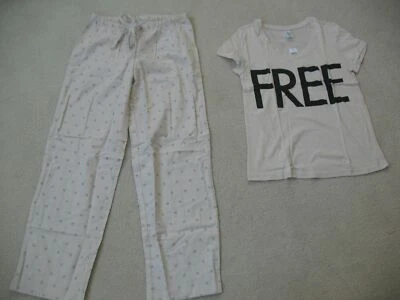 Conjunto de pijama top/calça BCBGeneration Afirmation novo com etiquetas marfim médio #1a - Imagem 1 de 4