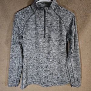 Paradox Womens Medium Gray Base Layer 1/4 Zip Mock Neck Thumb Holes Pullover - Picture 1 of 8