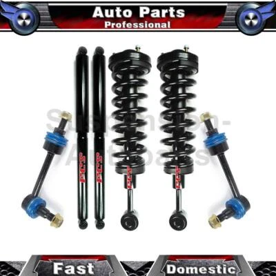 6 Amortiguadores delanteros traseros puntales barra estabilizadora eslabones para Ford F-150 4x4 4,6 L 2005 2004 Foto 1 de 4